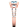 thumbnail image 3 of Solitaire with Accents Engagement Ring for Women - 3.48ct Simulated Blue Diamond in 18K Rose Gold Promise Ring, 3 of 6