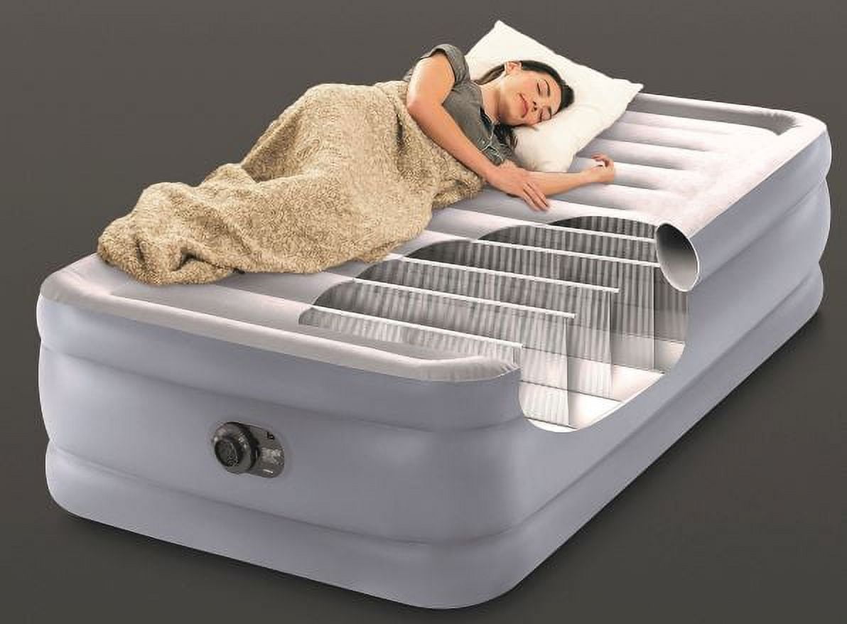 Intex 20" Twin Dura-Beam Deluxe Raised Air Bed Mattress with Built-in Pump