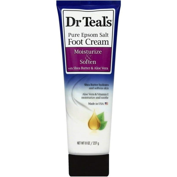 Dr Teals Epsom Salt Foot Cream Moisture Shea Enriched, 8 Oz. Walmart