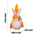 thumbnail image 2 of Easter Gnomes Plush Decorations, Handmade Bunny Gnomes Figurine Holding Carrots Easter Egg and Flowers, Swedish Rabbit Faceless Elf Dwarf Ornaments for Spring Tired Tray Decor - 8.27 inch, 2 of 7