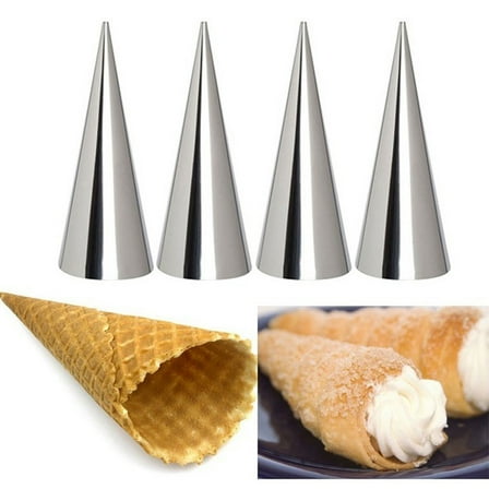 FOLOYORI 30Pcs Stainless Steel Kitchen Mold Baking Cone Molds for Home and Shop Use