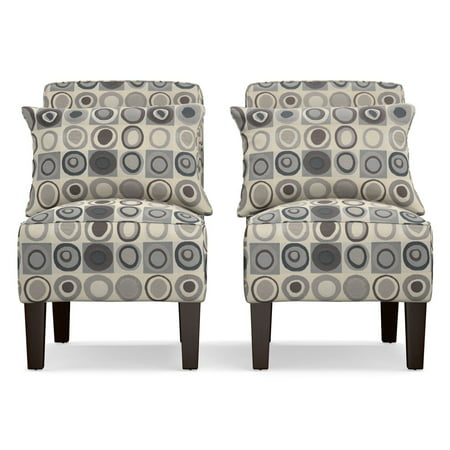 Handy Living Dani Armless Accent Chair, Set of 2, Geometric