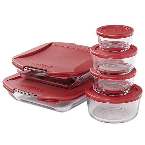 Anchor Hocking SnugFit 12 Piece Glass Food Storage and Embrace Baking ...