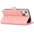 thumbnail image 5 of Skin-Friendly Wallet Case for iPhone 14, Premium PU Leather Shockproof Card Slots Cash Holder Flip Cover with Kickstand Folio Magnetic Clasp Wrist Hand Strap Handbag Case,Pink, 5 of 7