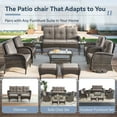 thumbnail image 5 of Giantfurnni Outdoor Patio Ottomans Set of 2, All Weather Rattan Wicker Footstool Footrest Seat with Removable Cushions, 5 of 6