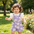 thumbnail image 5 of Splozh Newborn Clothes 3 6 9 12 18 Months Baby Girl Clothes Cute Shorts Outfits Romper Overall Ruffle Outfit,Purple,3-6 Months, 5 of 8