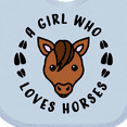 thumbnail image 4 of Inktastic A Girl Who Loves Horses Girls Baby Bib, 4 of 4
