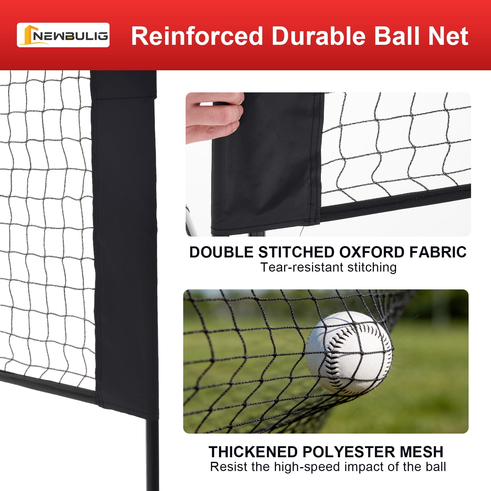 JIOABL Portable Badminton Net Set, 10FT Adjustable Height for Outdoor & Indoor Use, Includes Carry Bag, Easy Setup No Tools Needed, Red-Black