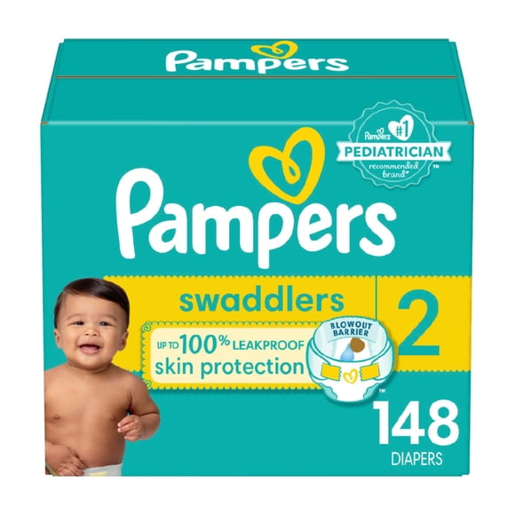 Pañales Pampers, tamaño 2, 148 unidades, ultrasuaves
