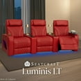 thumbnail image 3 of Seatcraft Luminis LT Zero-Gravity Heat & Massage Italian Leather Home Theater Seating w/Wireless Charging Wedge Console Table, Power Headrest, Power Recline, Row of 3 Right Loveseat, Red, 3 of 9