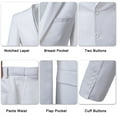 thumbnail image 5 of Wehilion Men's Suit Slim Fit 3-Piece Suit Casual Blazer Business Wedding Party Jacket Vest Pants White S, 5 of 7