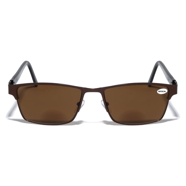 Men BIFOCAL Premium Rectangle Metal with Plastic Temple Extra