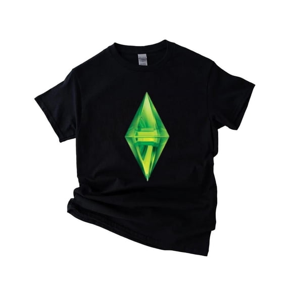 Sims Plumbob T-Shirt with Iconic Green Diamond for Game Fans, for men & women, up to size 5XL