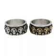 thumbnail image 6 of QQTDFG Men Retro Gothic Death Skull Ring Stainless Steel Cocktail Party Biker Statement-Silver E-12, 6 of 9