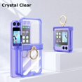 thumbnail image 4 of Galaxy Z Flip 5 Case with Hinge Protection Clear Samsung Flip 5 Case with Kickstand for Samsung Galaxy Z Flip 5 5G (2023) - Purple, 4 of 7