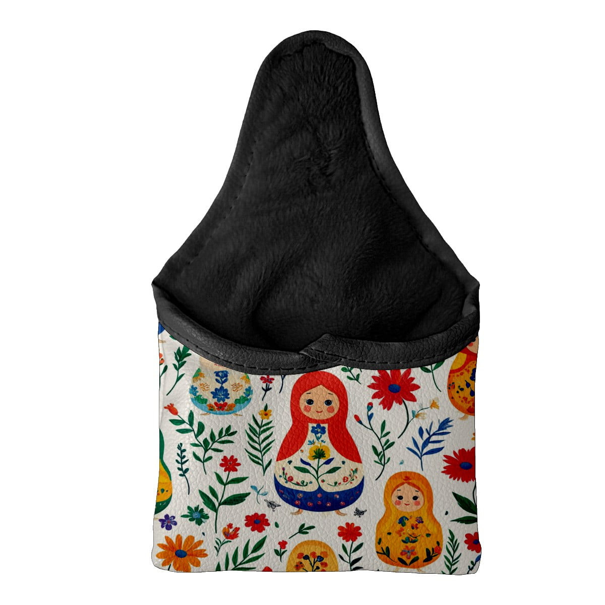 Golf Mallet Putter Cover Premium Leather Waterproof Golf Putter Head Cover with Magnetic Closure Russian Doll