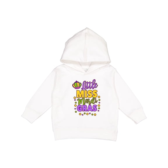 Inktastic Little Miss Mardi Gras with Crown and Dots Toddler Hoodie