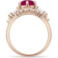 thumbnail image 6 of Round Beaded Marquise Style Ruby Cubic Zirconia Rose Tone 925 Sterling Silver, Size 8, 6 of 7