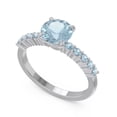 thumbnail image 2 of 2.25 Carat Elegant Round Cut Aquamarine Gemstone Bridal Ring for Women Solid 14K White Gold Size 7.5 by Diamond-Capitals, 2 of 7