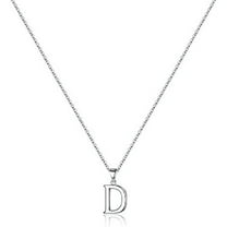 PULABO Jewelry Initial Pendant Necklace for Men Womens, 925 Sterling Silver Letter Capital Necklace Alphabets from A-Z Figaro Chain Necklace