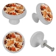 thumbnail image 4 of Maple Leaves Fluorescent Drawer Pulls with Screws: Round 4-Pack Glow-in-the-Dark Knobs – Suitable for Cabinets, Wardrobes, Dressers, 4 of 6