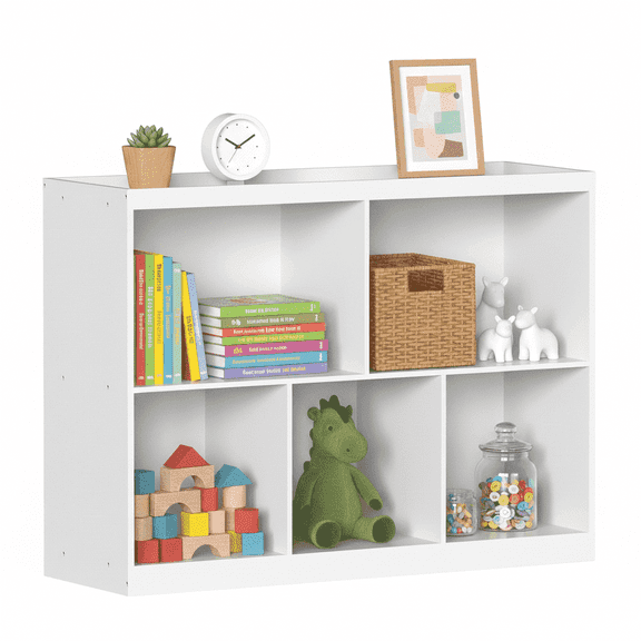 BRINJOY 3 Tiers Kids Bookcase Toy Storage Organizer, Kids Bookshelf Toy Cabinet for Playroom, Montessori Bedroom Storage for Daycare Home