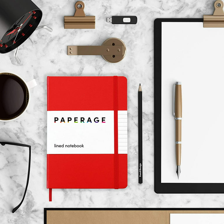 PAPERAGE Dotted Journal Notebook, (Red), 160 Pages, Medium 5.7 inches x 8  inches - 100 GSM Thick Paper, Hardcover