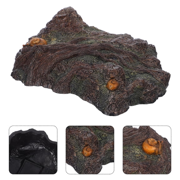 PTOOTP Tree Stump Figurine, Light Green Plastic, Fairy Garden and Model Train Scenery Decor