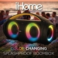 thumbnail image 2 of iHome Bluetooth Speaker Boombox with FM Radio, Color Changing Lights and Remote Control, 2 of 4