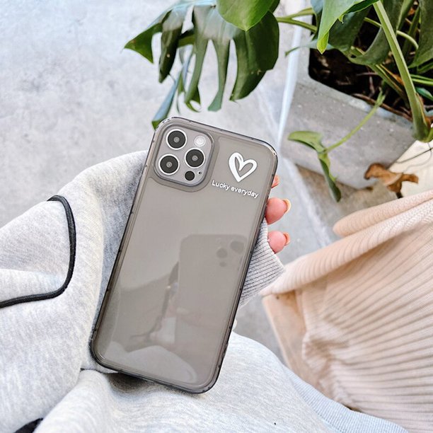 Funda de teléfono transparente Simple con corazón de amor para iPhone 11 12 Pro X XR XS Max 7 8 Plus SE 2020, funda de silicona suave a prueba de golpes Tan Jianjun unisex