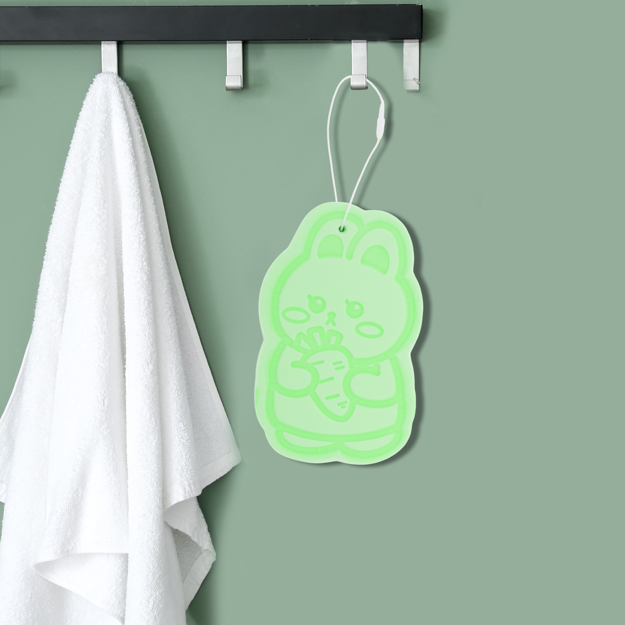Unique Bargains Rabbit Bath Sponge Body Scrubber 1 Pc Cyan
