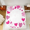 thumbnail image 5 of Castle Fairy Love Heart Print Full Size Sheets 4-Piece for Teenagers Female Women,Romantic Valentine's Day Breathable Bed Sheets,Pink Couple Lover Lightweight Sheet Sets,Luxury Bedroom Decor, 5 of 7