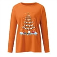 thumbnail image 4 of Hauts Décontractés pour Femmes Col Rond Imprimé Arbre de Noël Neige Manches Longues Blouse, 4 of 4