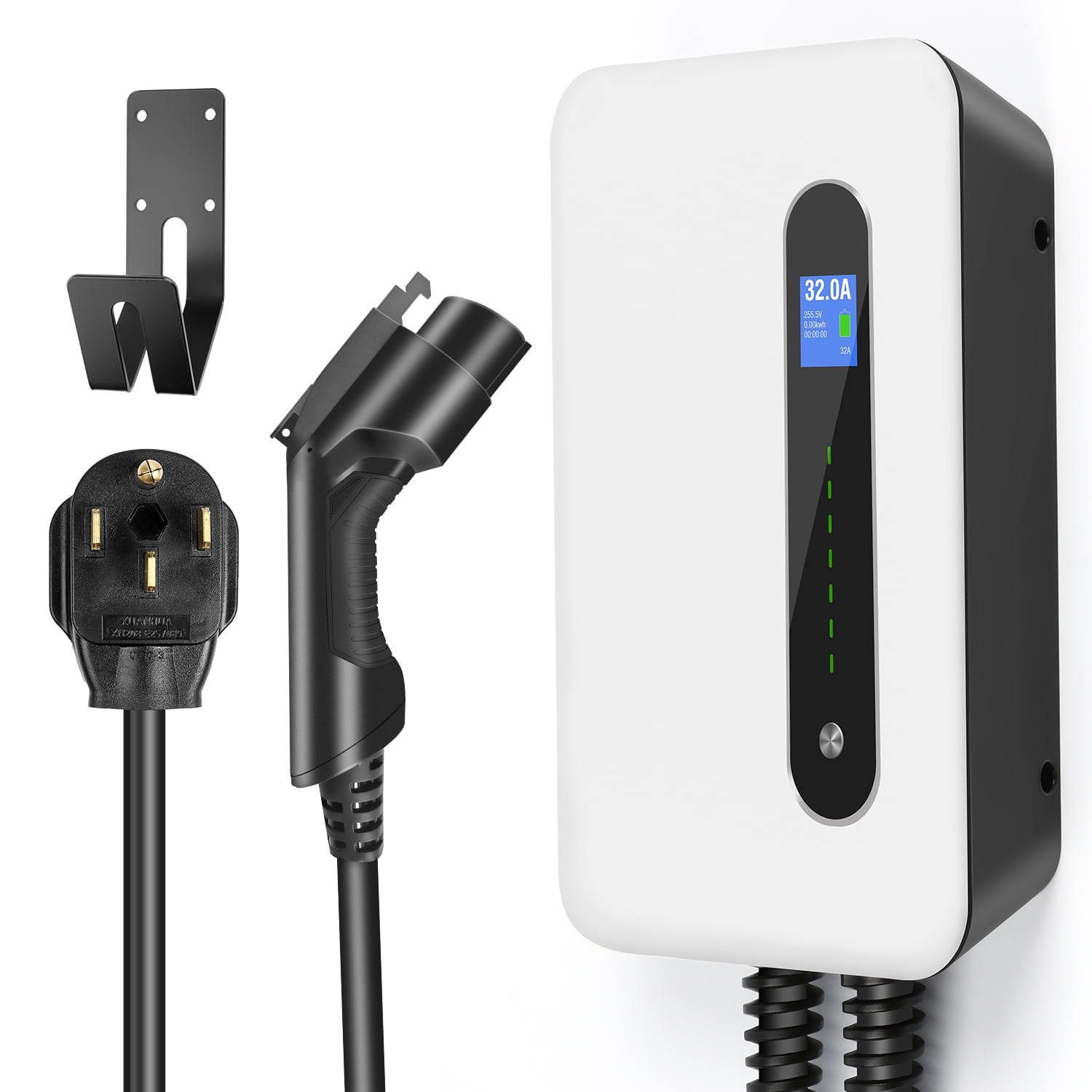 220V 16/24/32 Amp 7.68kW Current Switchable Electric Vehicle Charger with Type 1 & NEMA 14-50 Plug for SAE J1772 Standard EV Cars 20ft Cable astoneves Level 2 EV Charger 