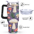thumbnail image 3 of Mushroom Tumbler with Handle and Straws 40 OZ Stainless Steel Travel Mug Birthday Present for Women Girls Daughter Mom Gifts for Him/Her Coffee Mugs, 3 of 7