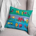 thumbnail image 3 of Creative Products Teal Birds on Wires 20x20 Indoor / Outdoor Pillow, 3 of 3