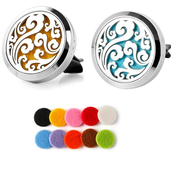 2PCS Aromatherapy Essential Oil Car Diffuser Vent Clip with 12 Felt Pads