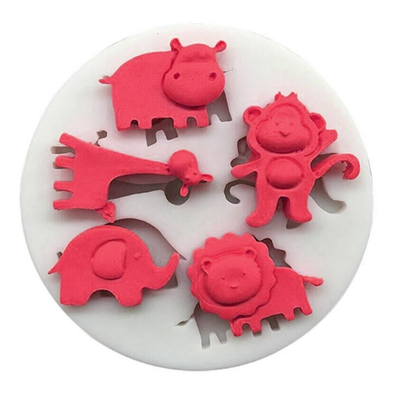 TUOWEI 1pc Animals Silicone Moulds 3D Safari Animal Fondant Molds Chocolate Mold for Jungle Safari Animal Cake Cupcake Decoration Candy Cookies, Size: 2.8