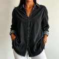 thumbnail image 2 of KICILVS Denim Shirt Women Button Down Collar Loose Fit Long Sleeve Blouse Trendy Comfortable Fashion Clothing, 2 of 8