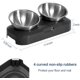 thumbnail image 3 of Cuencos inclinados para comida para gatos, soporte elevado de acero inoxidable, juego de cuencos para comida y agua para perros pequeños, inclinados a 15°, 3 of 7