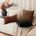 thumbnail image 7 of SUSIELADY Pack of 2 Decorative Throw Pillow Covers, 18x18 Inch, Soft Textured Square Cushion Covers with Zipper for Sofa, Couch, Bed, Living Room, Farmhouse, Cozy Accent Pillows, Sudan Brown, 7 of 7