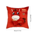 thumbnail image 3 of Uuiauoio Horse Zodiac Pillow Cover Flocked Plush Cute Animal Design Throw Pillow Case for Sofa Bed Living Room Home Decor Year of the Horse Theme, 3 of 6