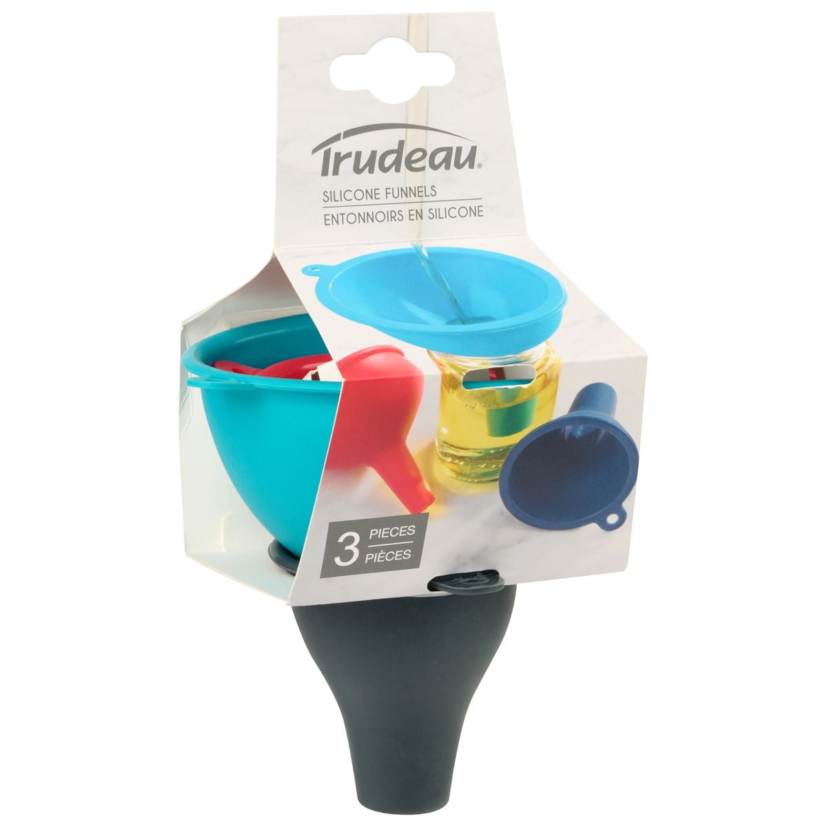 Trudeau Set of 3 Silicone Funnels, 0519053