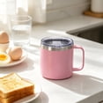 thumbnail image 5 of JHyouerji 12oz Coffee Mug,Pink Double Wall Vacuum Insulated Stainless Steel Camping Coffee Mug with Handle Spill Proof Sliding Lid Outdoor Travel Thermal Cup, 5 of 6