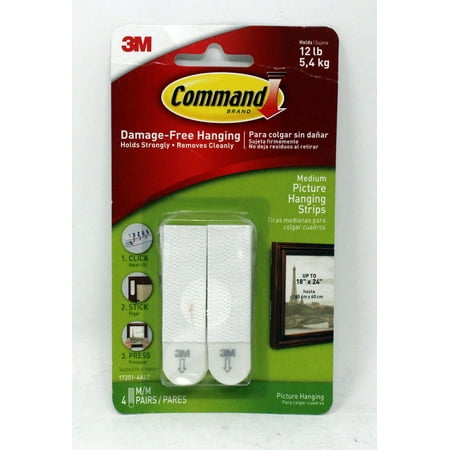 3M Command Medium Picture Hanging Strips 4 Pairs