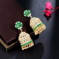 thumbnail image 5 of Indian Gold Plated Multicolor CZ Round Long Earrings Women Ethnic Jewellery, 5 of 8