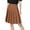 1#Pleated skirt_Orange, variant on Plus Size Pleated Uniform Casual Skater Tennis Skirt A Line High Waist Below Knee Elegant Zipper Skirt Elastic Waist with Pockets