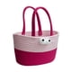 thumbnail image 2 of Desktop Woven Storage Basket | Cotton Thread Organizer | Handle | Breathable | Red Green Purple | 30x10x17cm | Sturdy | Decorative | Lightweight | Multi-Purpose | Home Office, 2 of 6