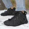 thumbnail image 2 of NOKIO Children'S Cozy Lace-Up Boots Children'S Warm Suede Boots Kids Faux Fur Lined Boots Girls Casual Winter Boots Girls And Boys Casual Shoes Mesh Soft Sole Breathable Sports Short Boots, 2 of 7