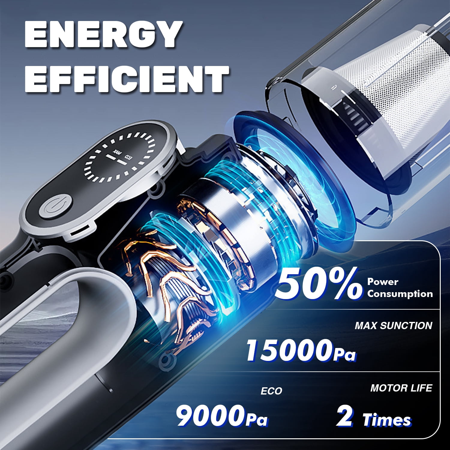 Furnhome Cordless Car Vacuum Cleaner - 2-in-1 Handheld Vacuum and Air Duster | 15000Pa High Power with Brushless Motor & 5000mAh Battery | Suitable for cars, homes, offices, and pets.